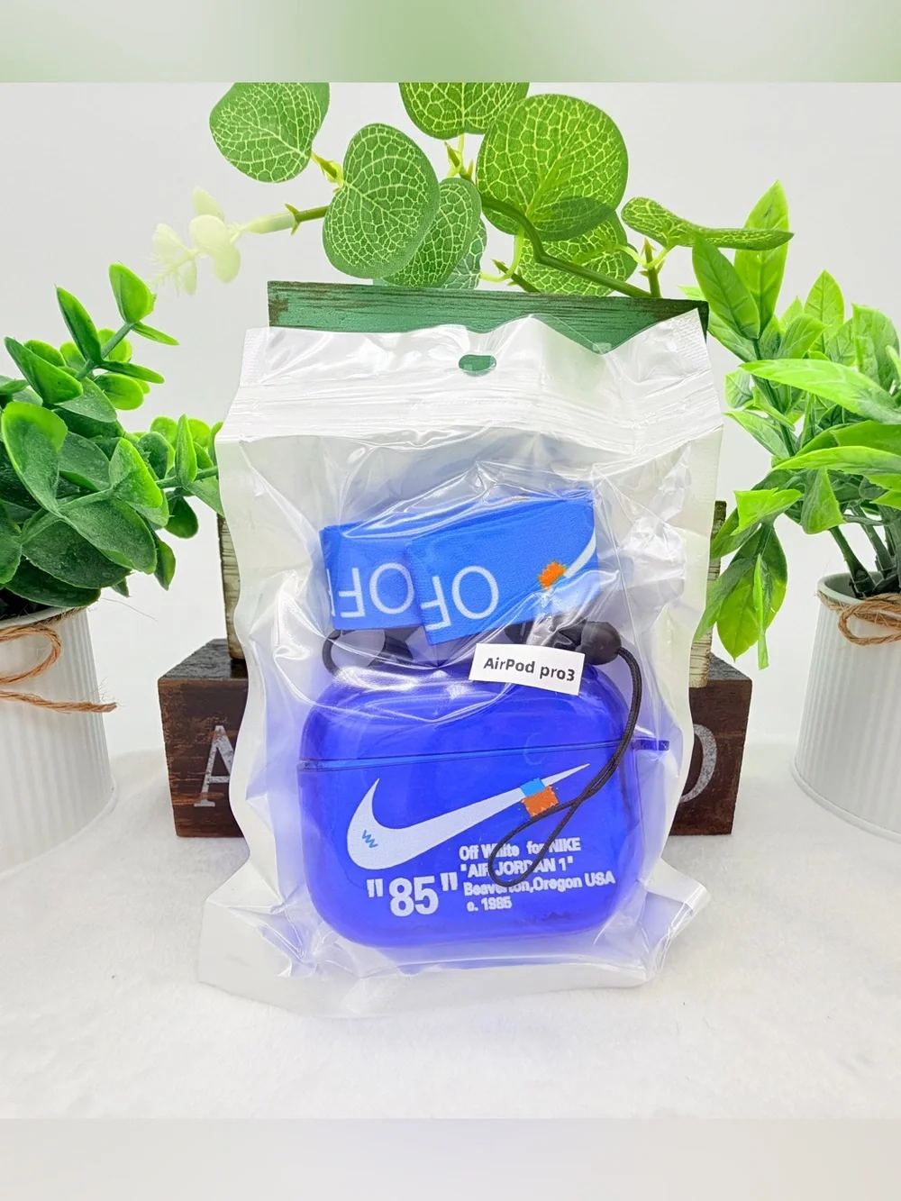 Nike OFF WHITE design Protective case for AirPods Pro 3 (2025) Glossy Blue